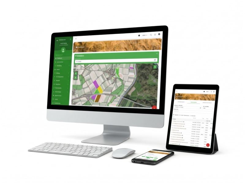eFeldkalender auf Computer, Tablet und Smartphone